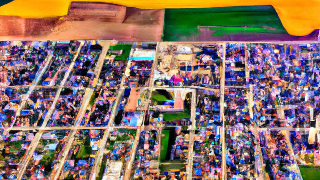 Milford, Iowa painted from the sky