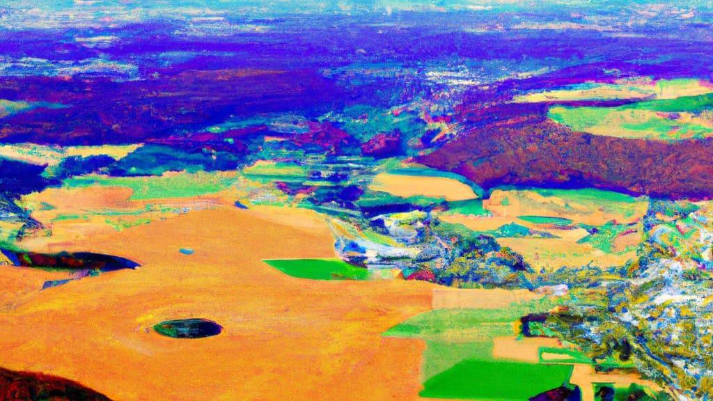Mohnton, Pennsylvania painted from the sky