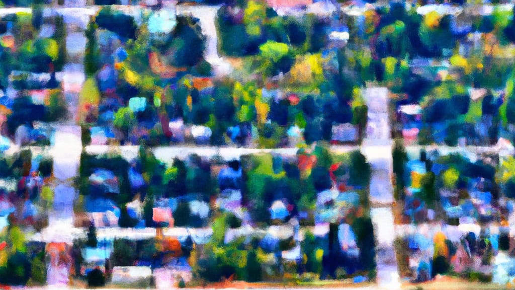 Montague, Michigan painted from the sky