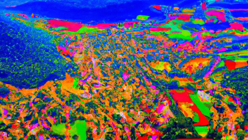 Oakdale, Pennsylvania painted from the sky