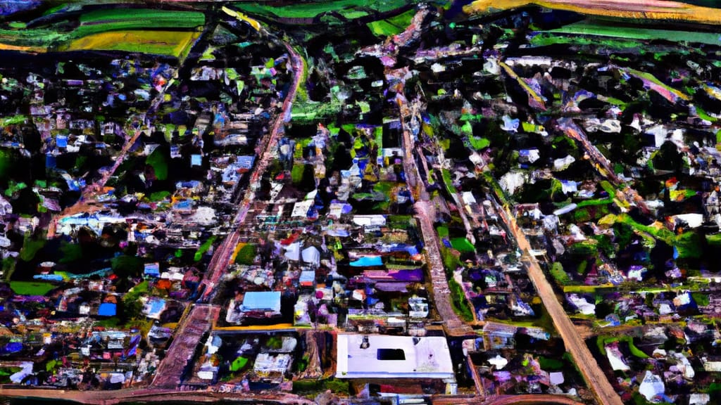 Pierz, Minnesota painted from the sky