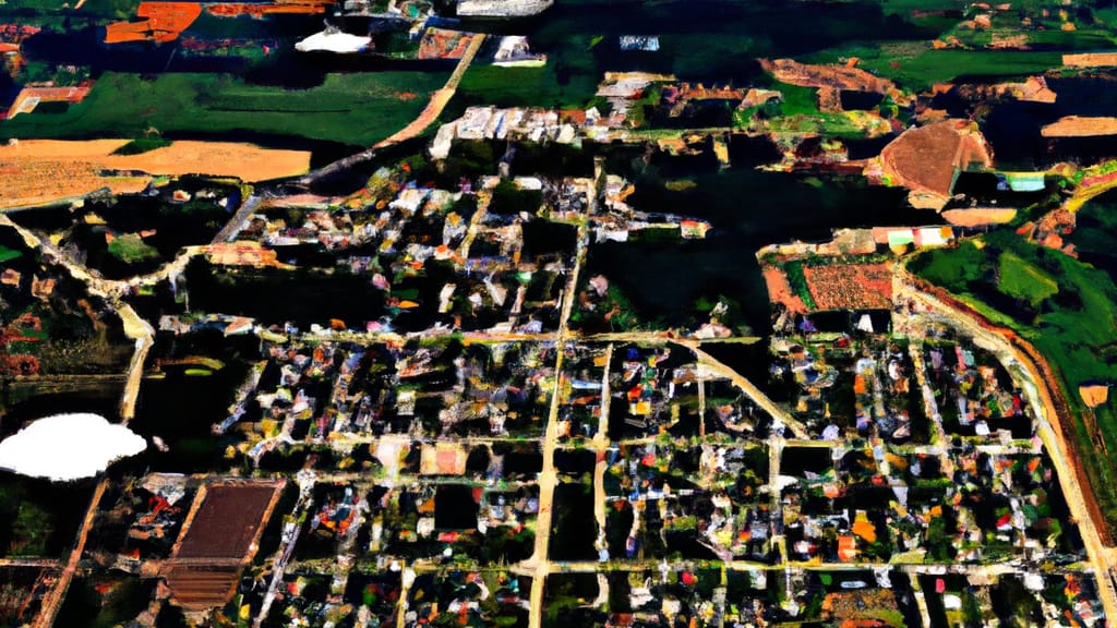Pipestone, Minnesota painted from the sky