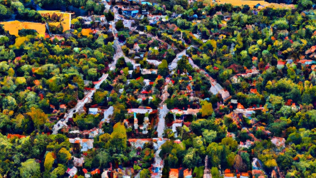 Plantsville, Connecticut painted from the sky