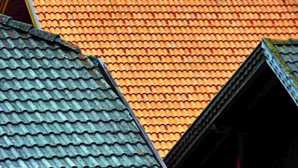 gray and orange roof tiles
