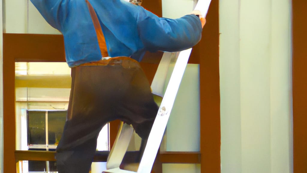Man climbing ladder on Boring, Oregon home to replace roof