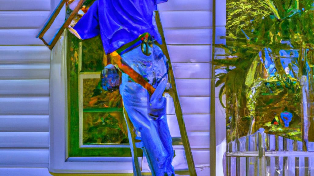 Man climbing ladder on Homosassa, Florida home to replace roof