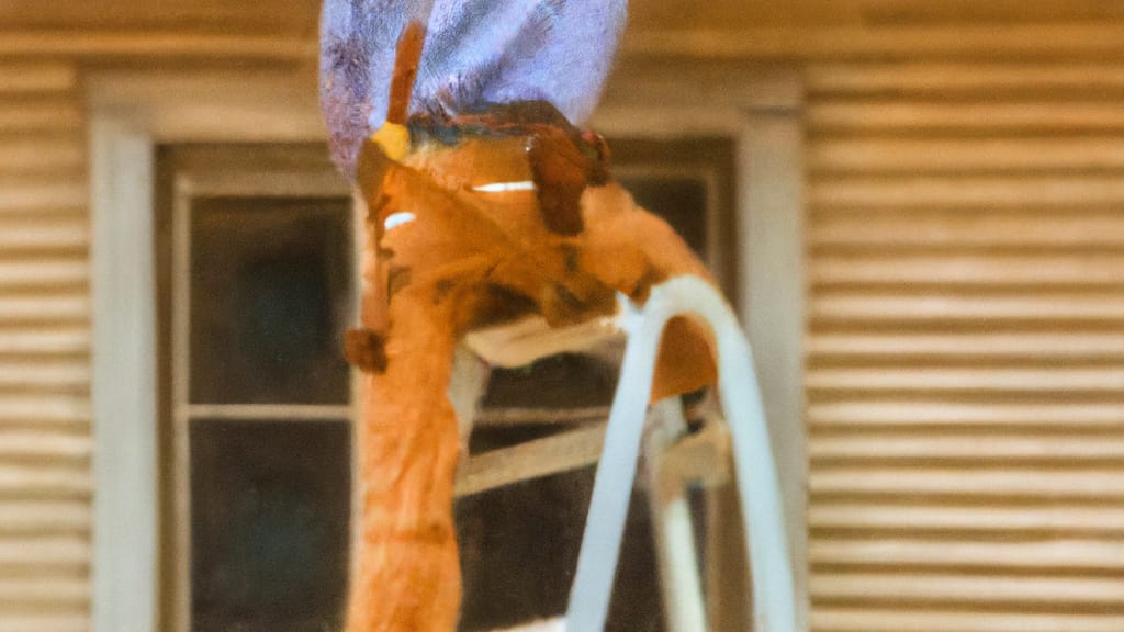 Man climbing ladder on Llano, Texas home to replace roof