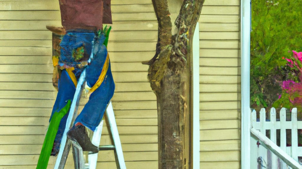 Man climbing ladder on Manor, Texas home to replace roof