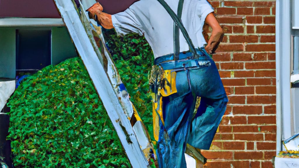 Man climbing ladder on Oakland, Kentucky home to replace roof