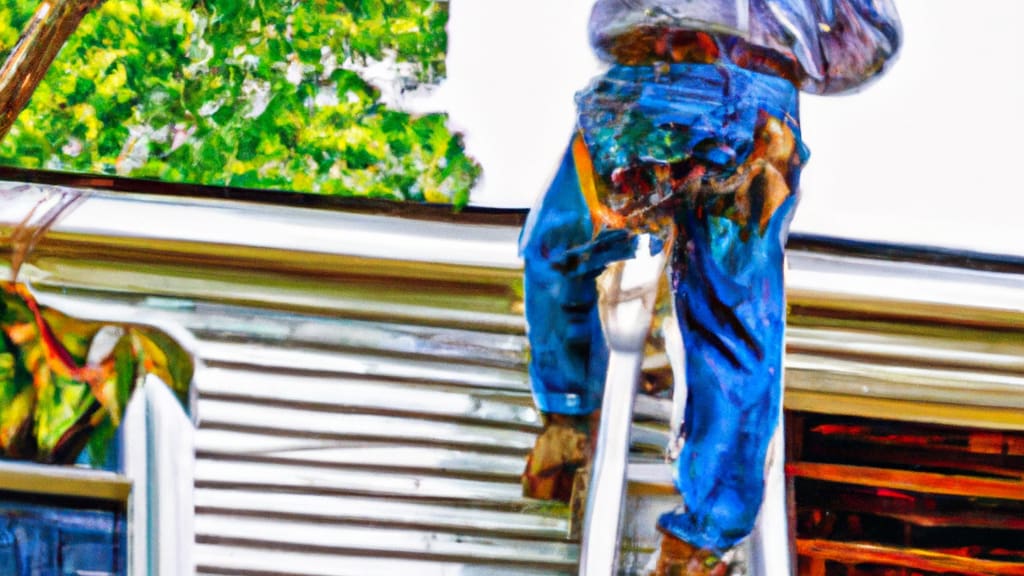 Man climbing ladder on Poplar Branch, North Carolina home to replace roof