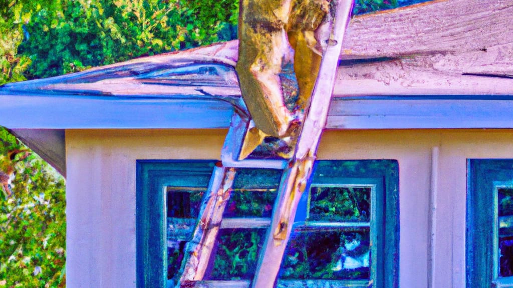 Man climbing ladder on Windermere, Florida home to replace roof