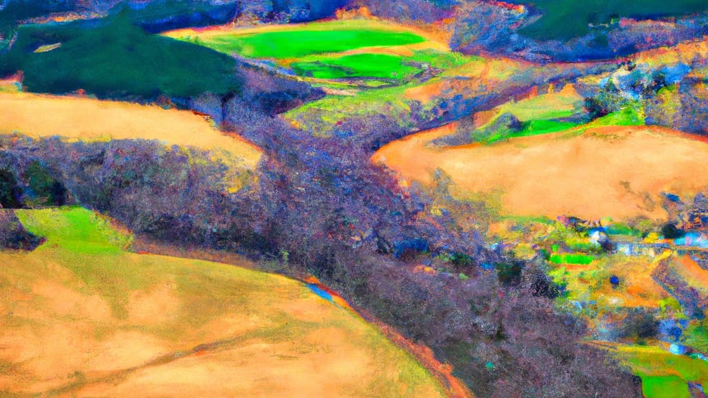 Round Hill, Virginia painted from the sky