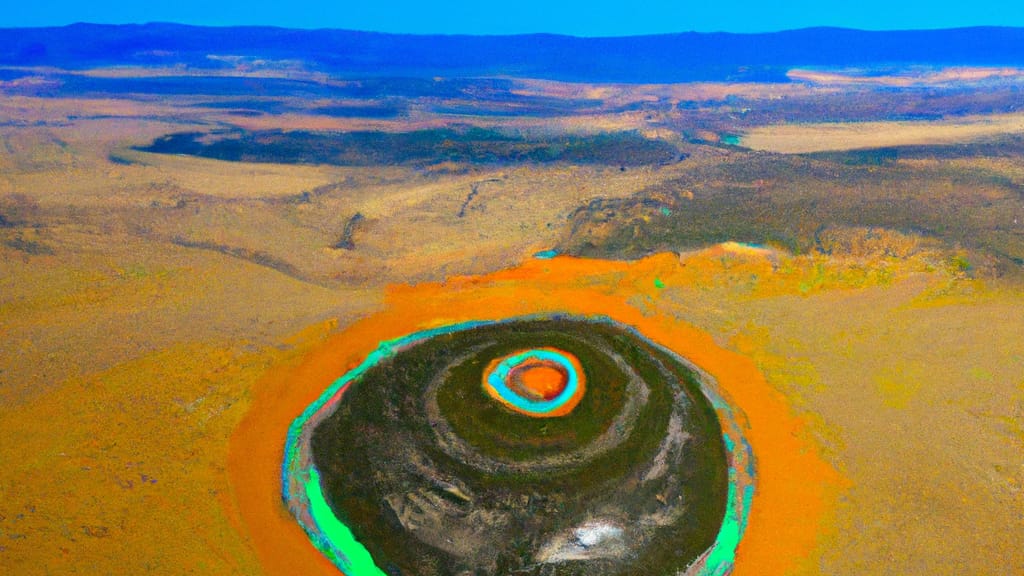 Round Mountain, Texas painted from the sky