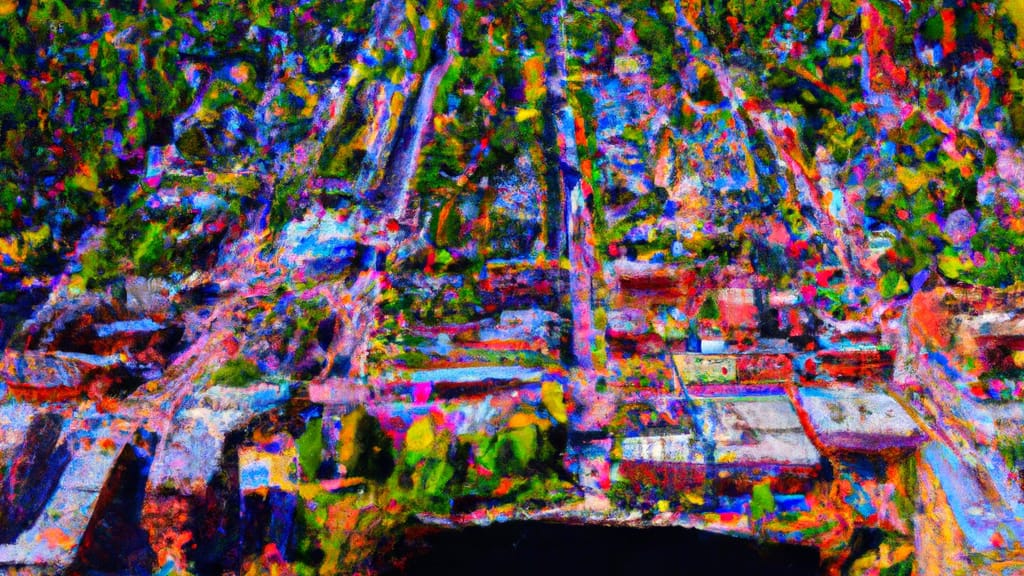 Saranac, Michigan painted from the sky