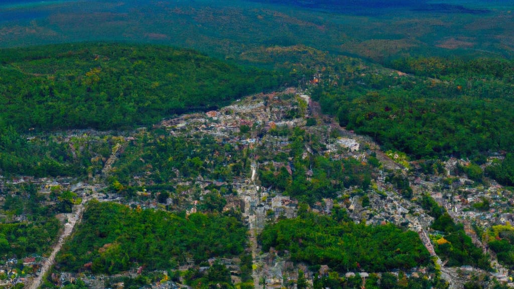 Slingerlands, New York painted from the sky