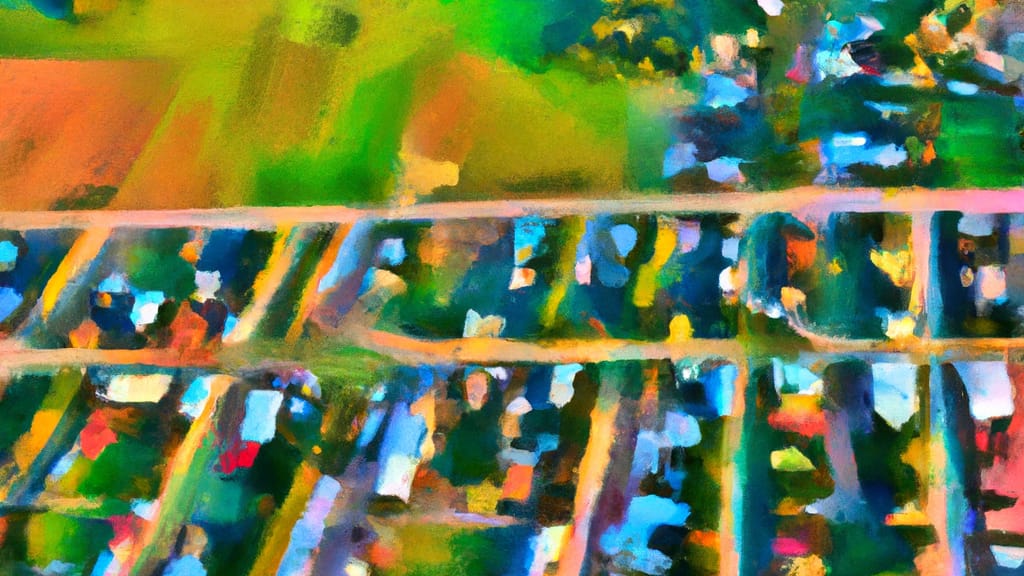 Slocomb, Alabama painted from the sky