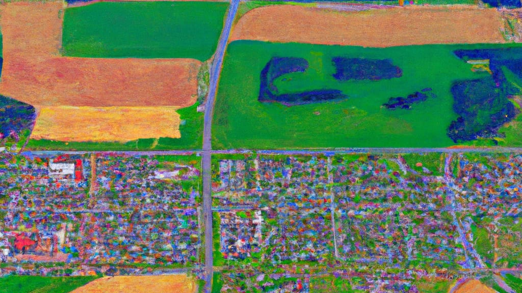 South Bend, Washington painted from the sky