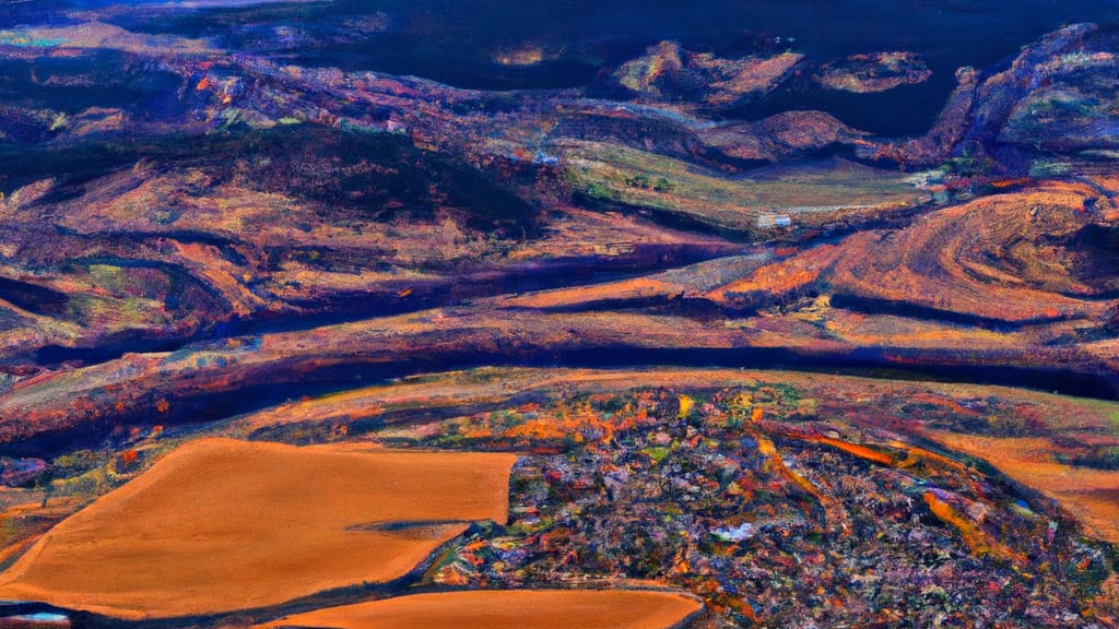 Spokane Valley, Washington painted from the sky