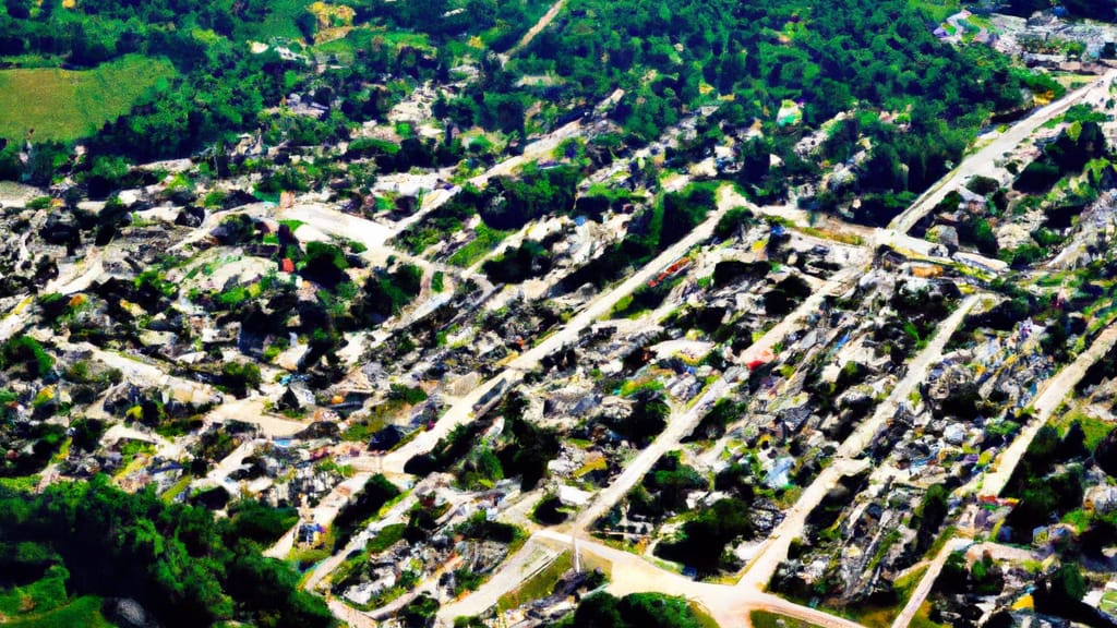 Spring Valley, Wisconsin painted from the sky