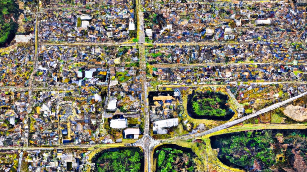 Sterlington, Louisiana painted from the sky
