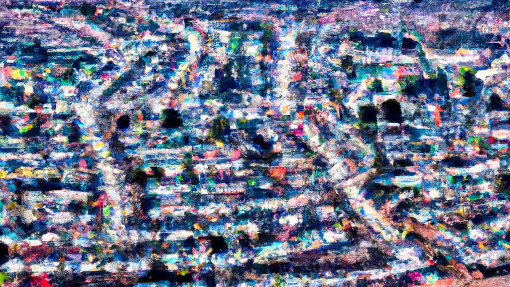 Stirling, New Jersey painted from the sky