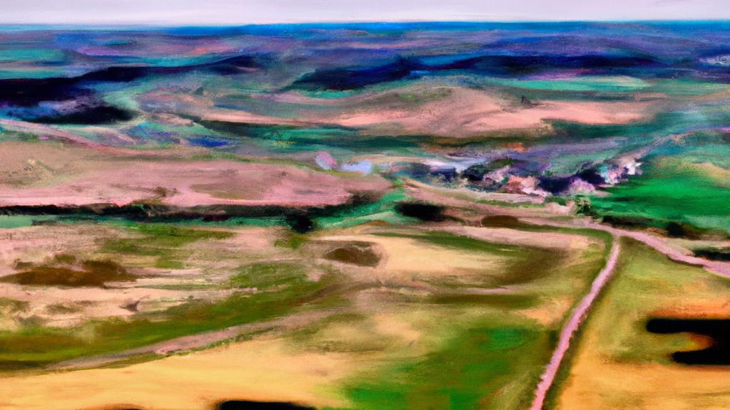 Tea, South Dakota painted from the sky