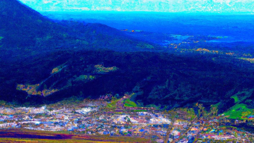 Tillamook, Oregon painted from the sky