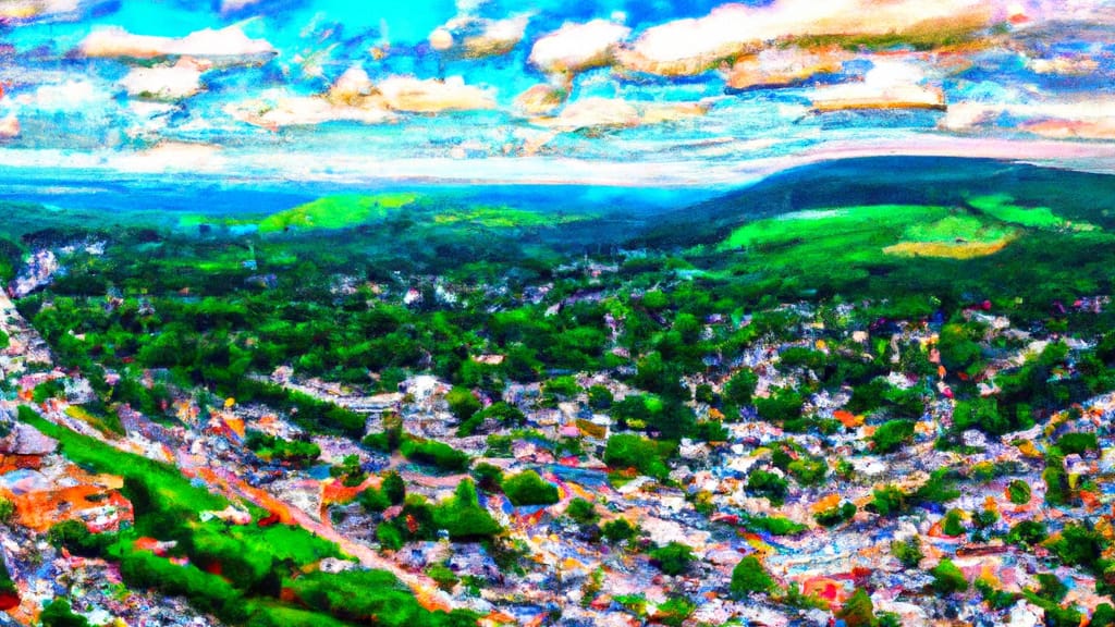 Williamsburg, Pennsylvania painted from the sky