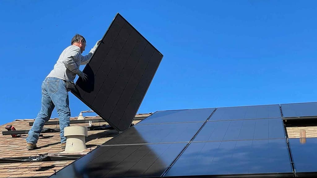 solar panels installation by Oklahoma roofer
