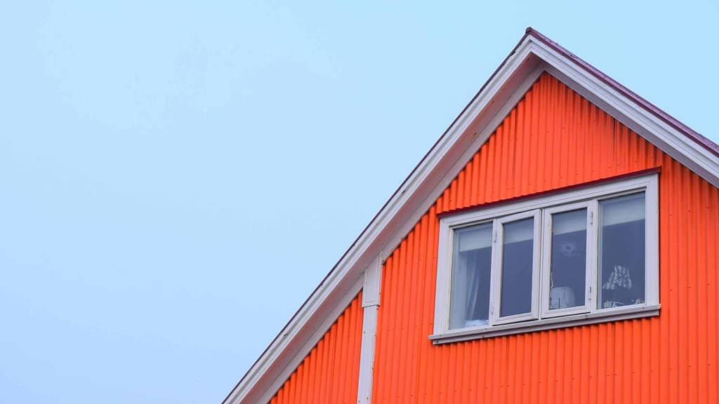 home with orange wall inspected by New Jersey Roofer