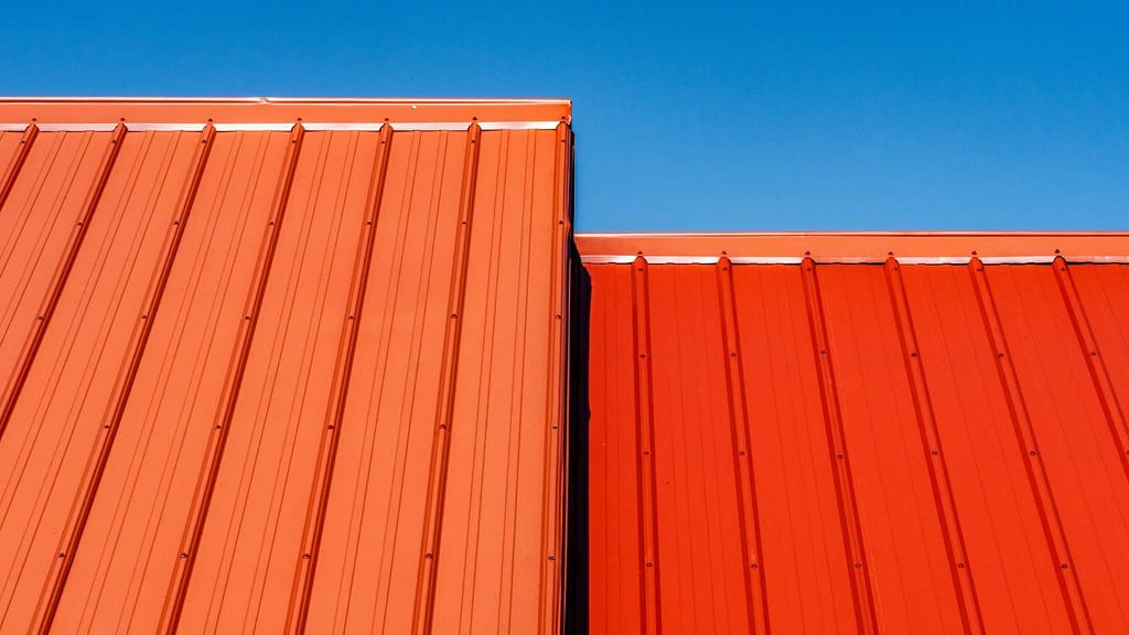 orange metal roofs by Arizona roofing contractor