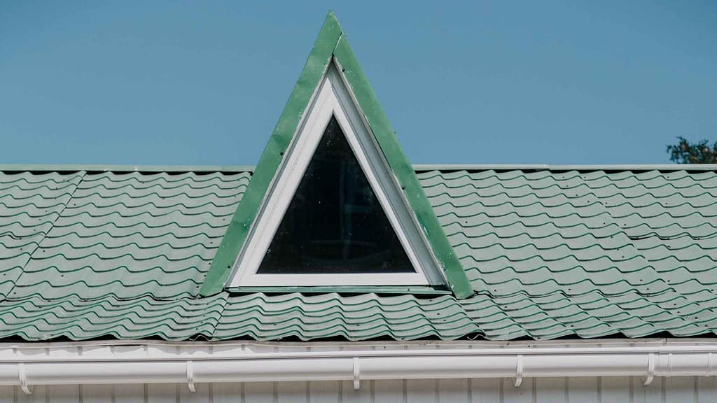green metal roofing with dormer scanned by South Dakota roofing calculator