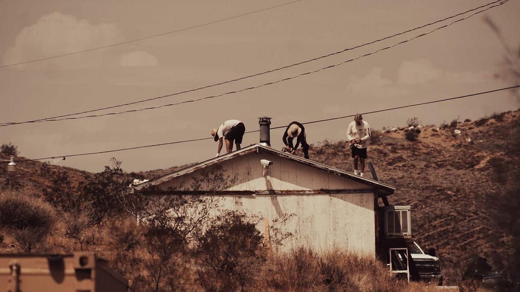 three skilled workers from 
Wyoming roofing contractor
