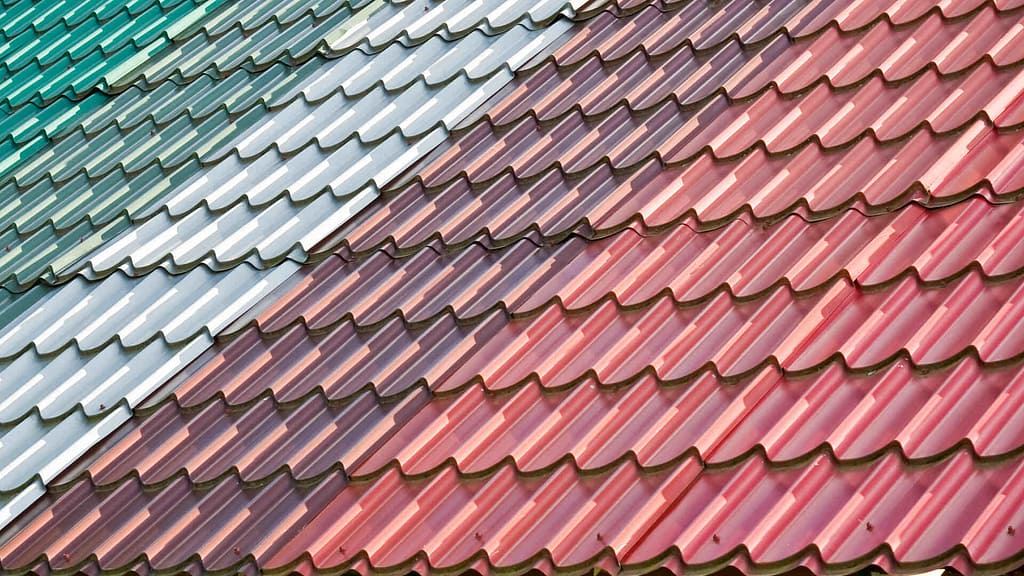 Different colorful stripes of tiled roof