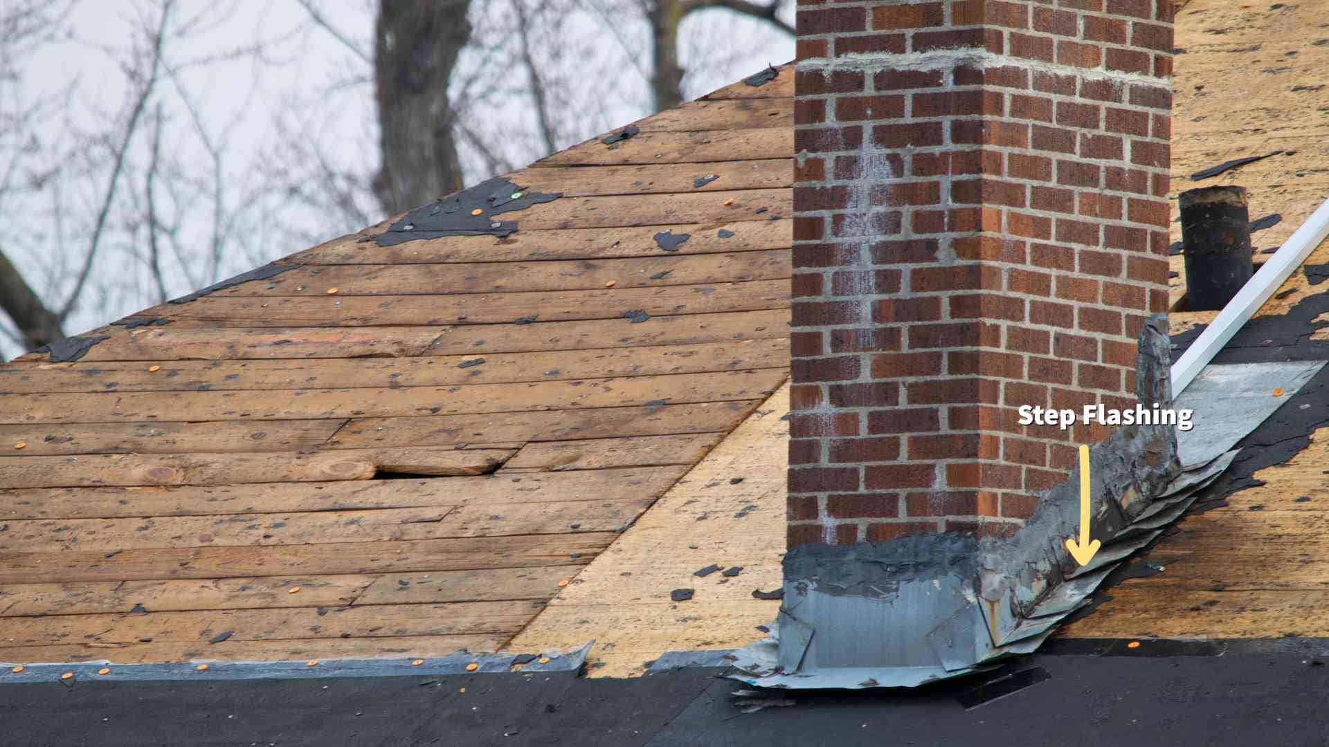 Roof Flashing on a chimney