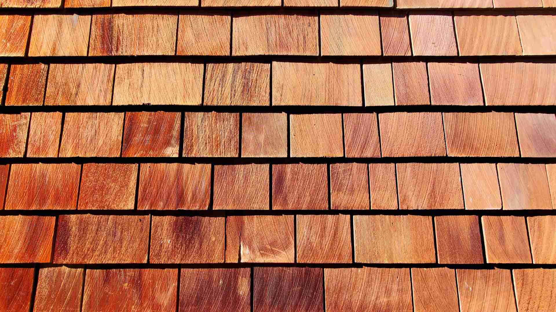 close up of cedar roof