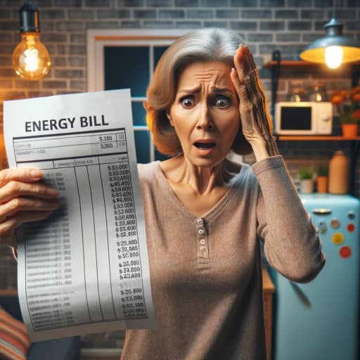 Person upset about growing energy bill