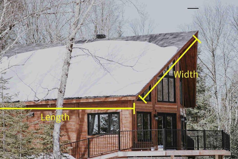 Rectangular roof with label