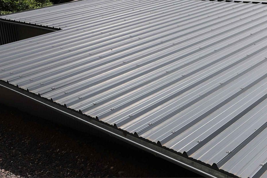 top down view of a standing seam metal roof