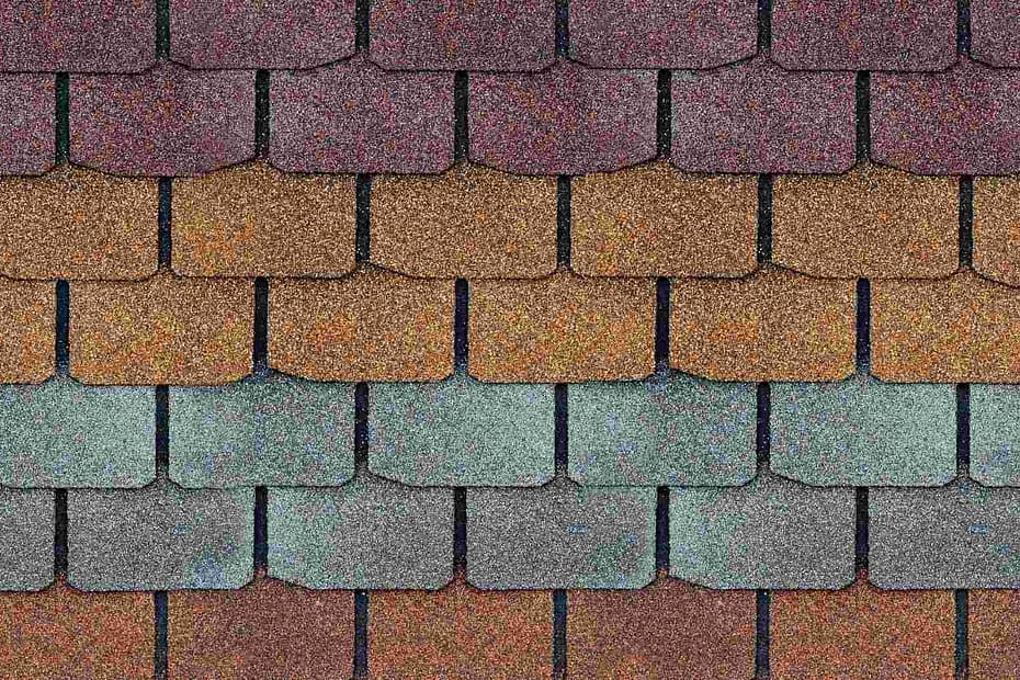 different options of asphalt roofing colors