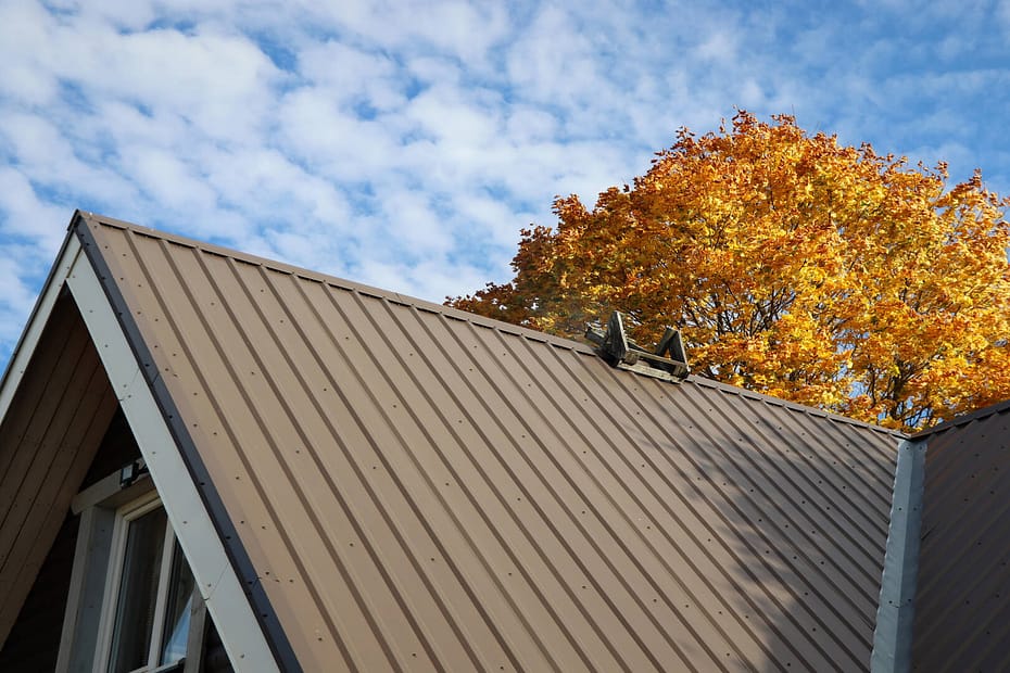 Metal roofing in a wooded area