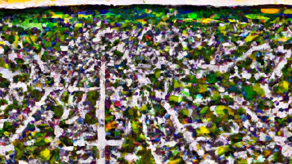 Abington, Massachusetts painted from the sky