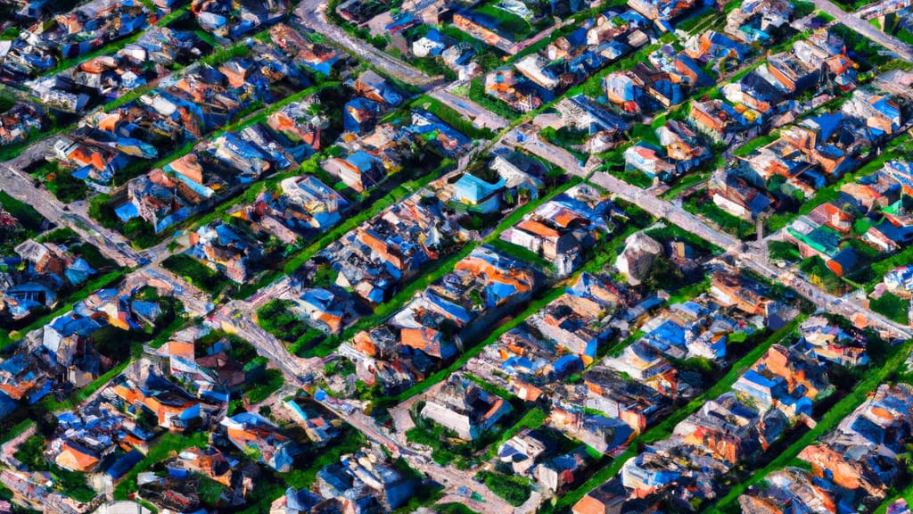 Addison, Illinois painted from the sky