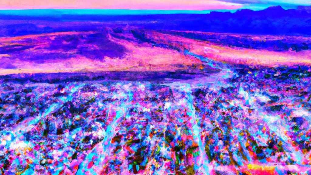 Alamosa, Colorado painted from the sky