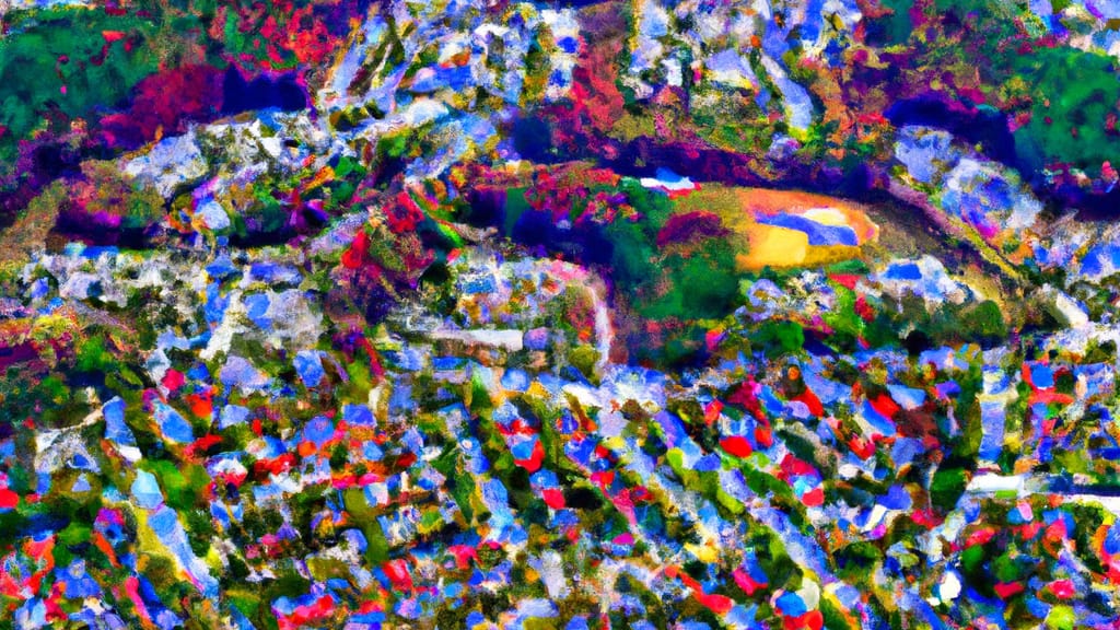 Alpharetta, Georgia painted from the sky