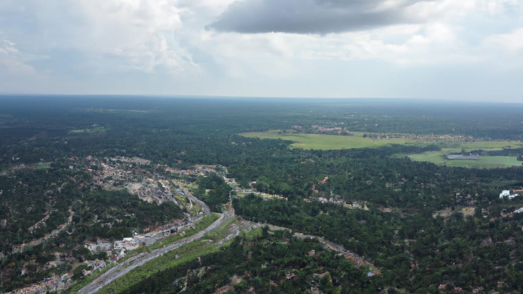 Alvin, Texas painted from the sky