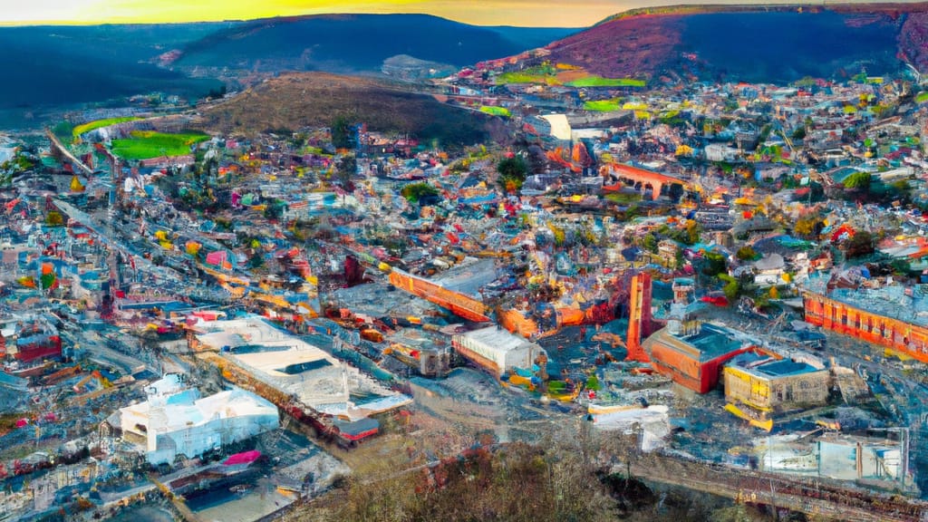 Ambridge, Pennsylvania painted from the sky