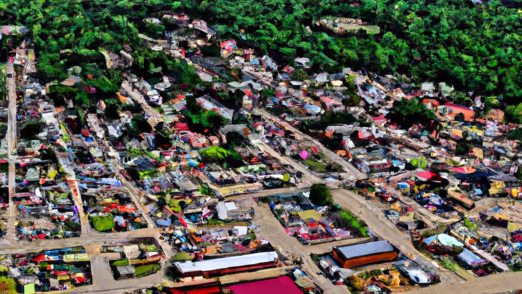 Amory, Mississippi painted from the sky