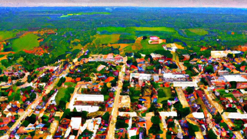 Antioch, Illinois painted from the sky