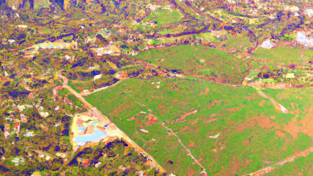 Arcadia, California painted from the sky